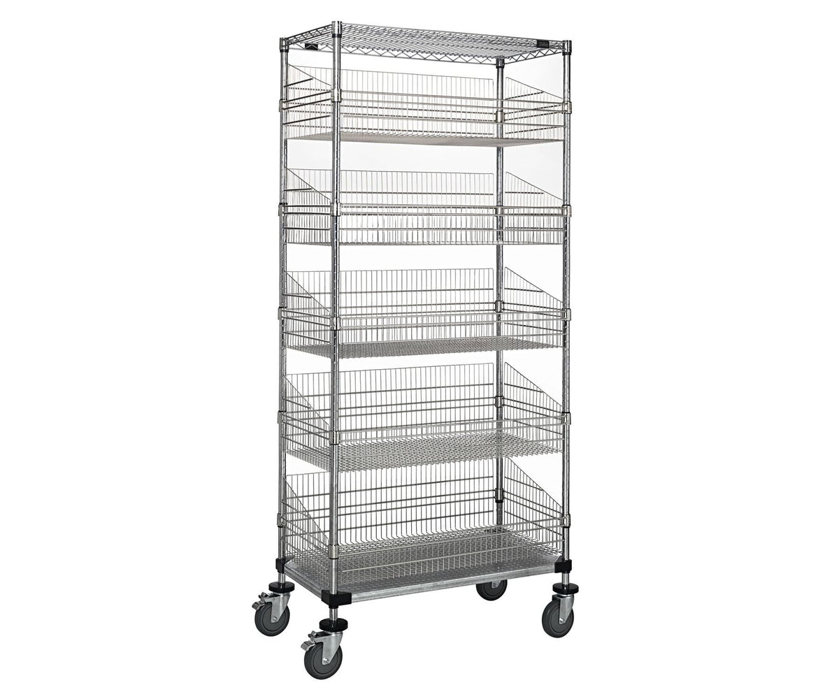 QUANTUM STORAGE SYSTEMS Chrome / 80" H x 48" W x 24" D / Chrome Solid Wire 5B 2S Storage Racks
