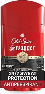 Old Spice Antiperspirant Deodorant for Men, 24/7 Sweat & Odor Protection, 24/7 Lasting Freshness, Invisible Solid, Swagger with Cedarwood Scent, 2.6 oz