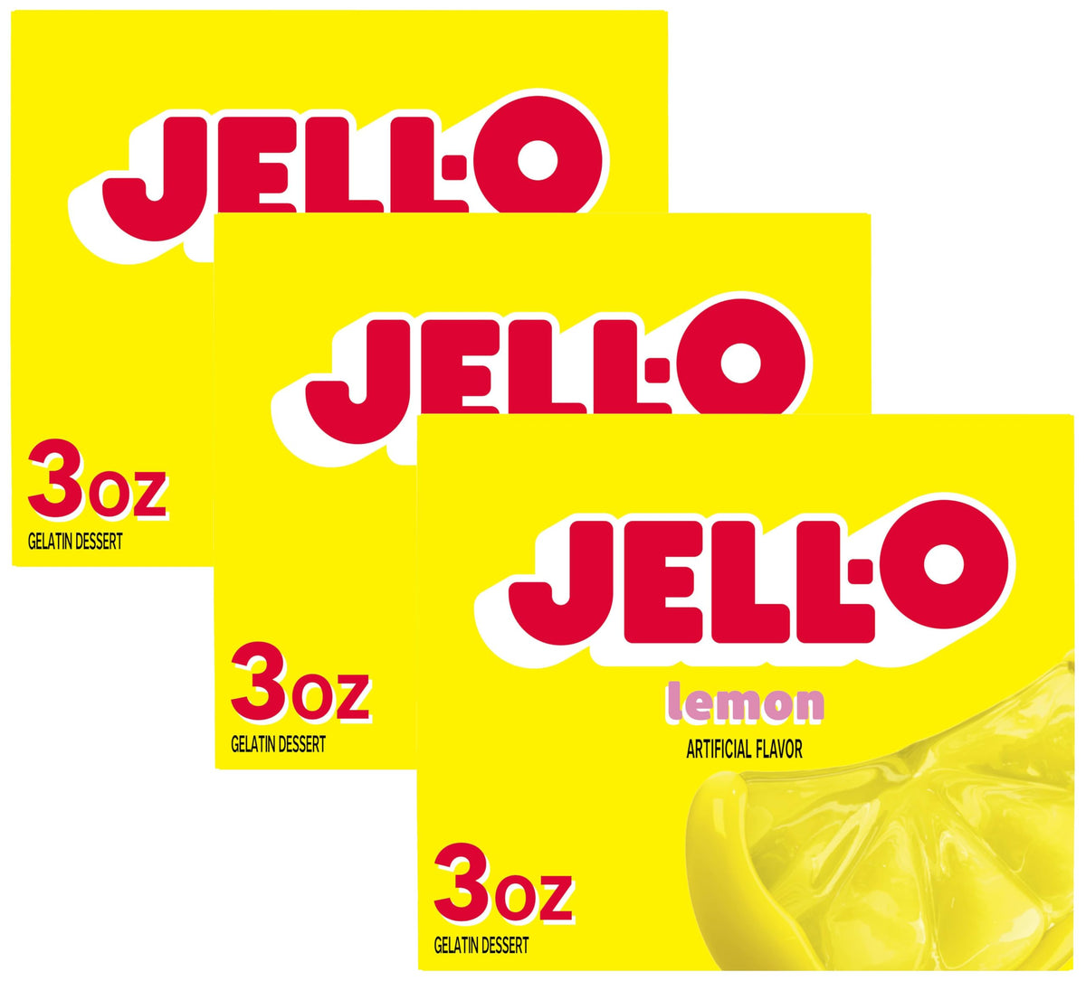 Jell-O Lemon / 3 Ounce (Pack of 3) / 1 Gelatin
