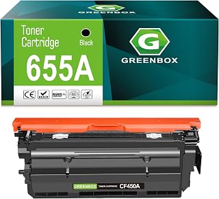 GREENBOX 655A CF450A Toner Cartridge for M652 M653 MFP M681 Series, 1 Black | 655A CF450A, Compatible with HP Enterprise M652n M653dn M653x M653 MFP M681dh M682z Printers, 12,500 Pages, High Yield