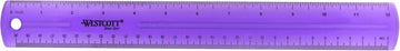Westcott 16024 Jeweltone Plastic Ruler, 12-Inch, Purple