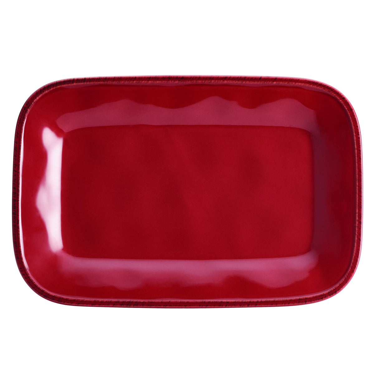 Rachael Ray Cucina Stoneware Rectangular Platter, 8 Inch x 12 Inch, Cranberry Red
