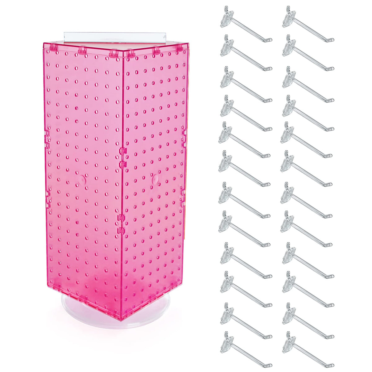 Azar Displays Pegboard + Hooks / Pink / 8 inches (W) x 8 inches (D) x 20 inches (H) Display Racks