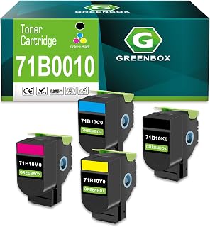 GREENBOX 71B10 71B0010 Toner Cartridges for CX317dn CS417dn Printer,B/C/M/Y | Compatible for CS317 CS317dn CX317dn CS417 CS417dn CX417de Printers, 4 Packs, High-Yield, Latest Stable Chips