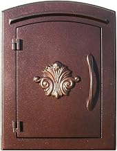 MAN-S-1401-AC Manchester Security Drop Chute Mailbox with "Decorative Scroll Logo" Faceplate in Antique Copper