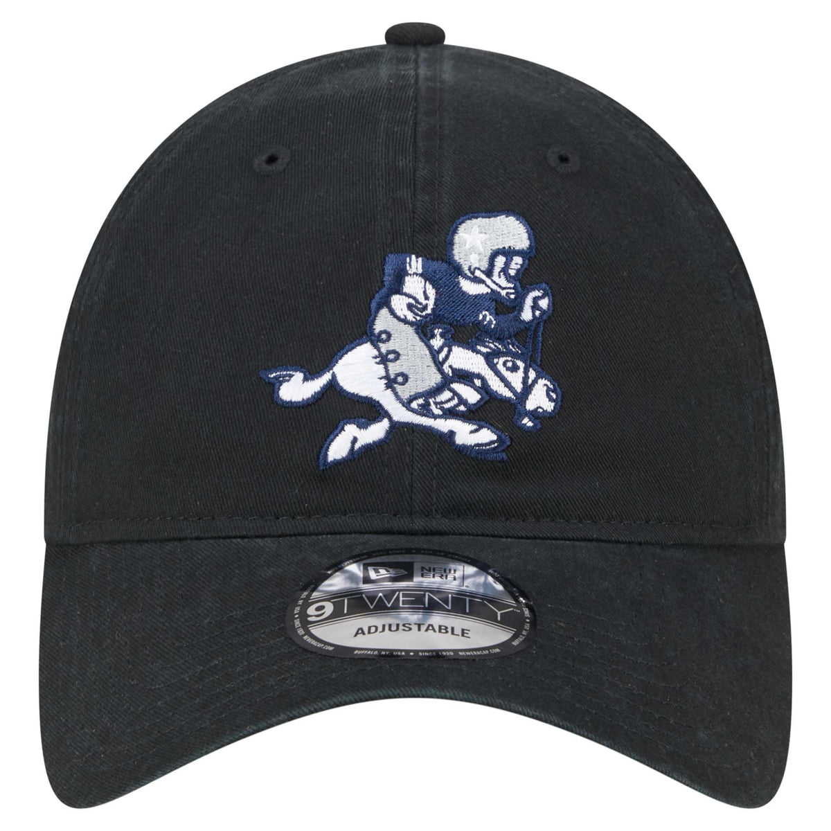 Men's Black Dallas Cowboys Main 9TWENTY Adjustable Hat by New Era – Cotton, Dallas Cowboys, Black, Model Nfl Main 9twenty Blk