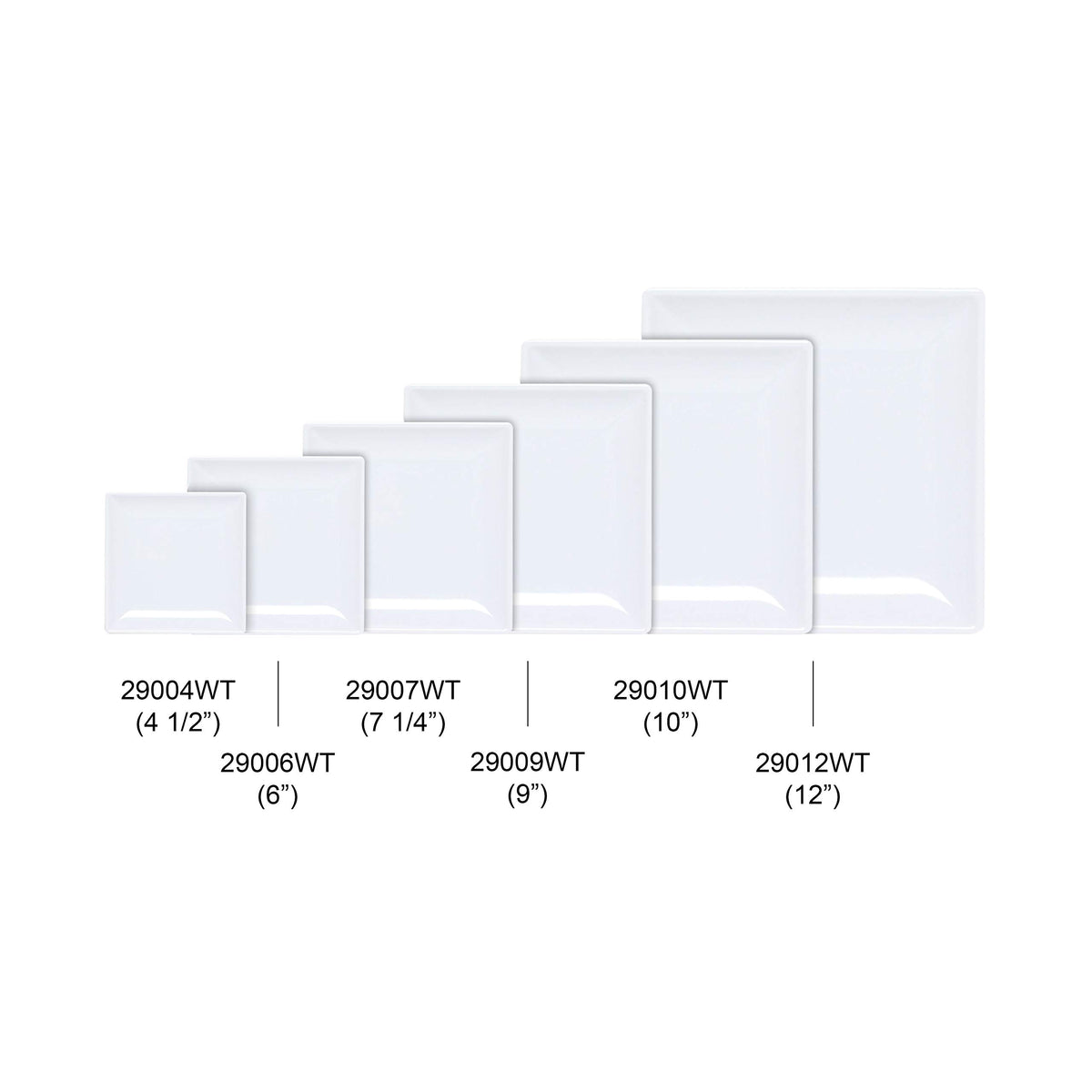 Classic white melamine dinnerware collection 12" square plate by Thunder Group – Large, Melamine, White, Model 29012WT