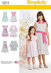 Simplicity 1211 Girls' Dress Sewing Pattern, Sizes 3-6