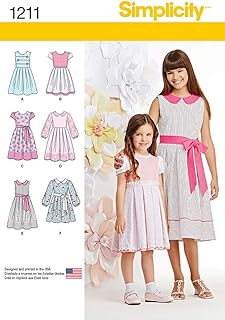 Simplicity 1211 Girls' Dress Sewing Pattern, Sizes 3-6