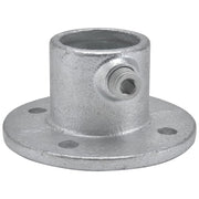 1-1/4" Size Medium Flange Pipe Fitting (1.72" Fitting I.D.) by Global Industrial – 4"L x 4"W x 2.5"H, Galvanized Iron, Gray, Model 798738