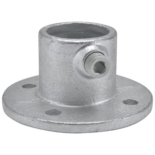 1-1/4" Size Medium Flange Pipe Fitting (1.72" Fitting I.D.) by Global Industrial – 4"L x 4"W x 2.5"H, Galvanized Iron, Gray, Model 798738