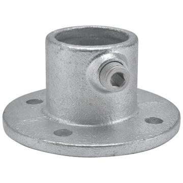 1-1/4" Size Medium Flange Pipe Fitting (1.72" Fitting I.D.) by Global Industrial – 4"L x 4"W x 2.5"H, Galvanized Iron, Gray, Model 798738