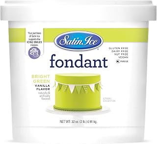 Satin Ice Fondant for Cake Decorating, Bright Green (2 Pound)