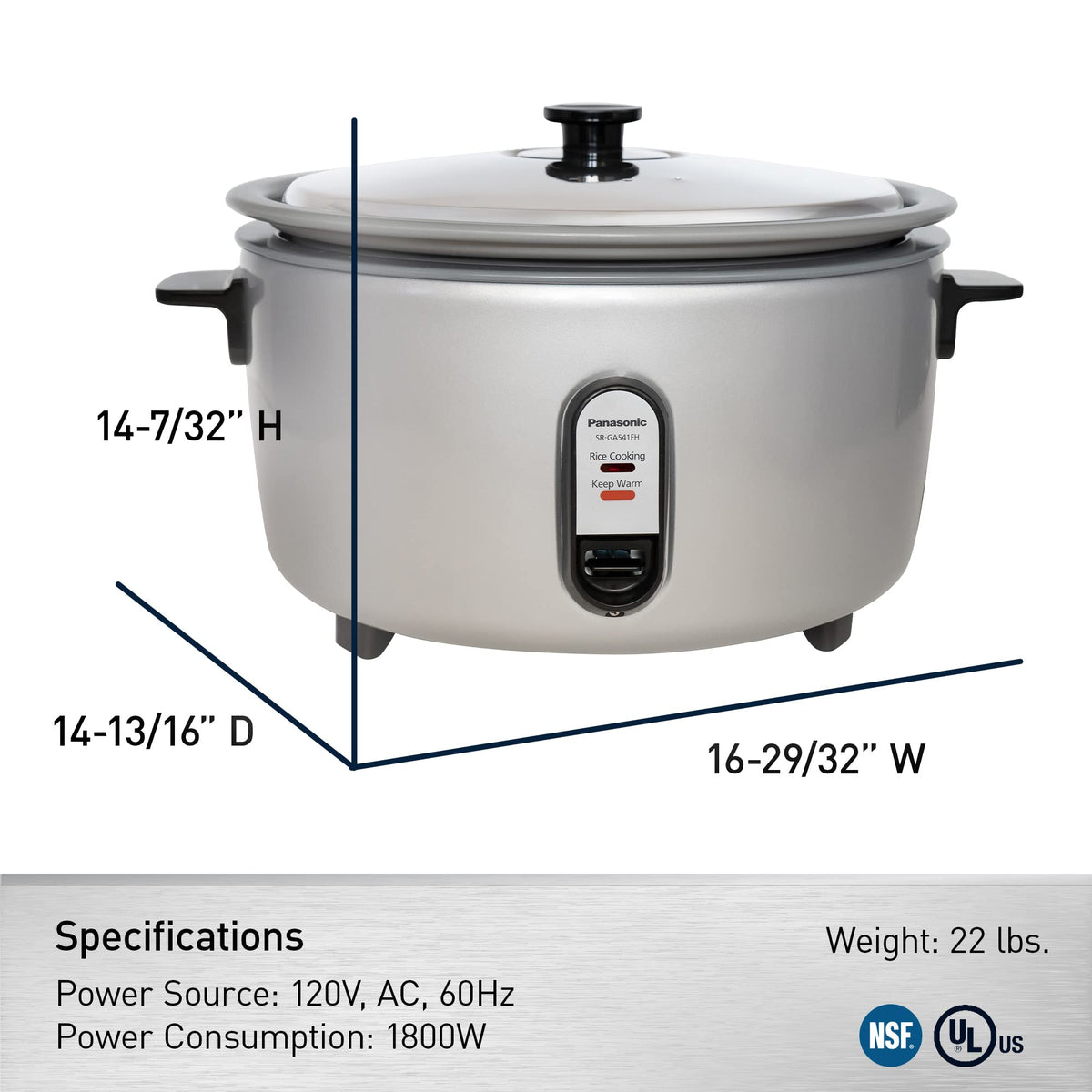 Panasonic 30 Cup / 120V / Cooker Commercial Rice Cookers