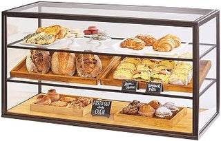 Sierra Collection – Display Case – 42W x 17D x 23H – Wood Base, Bronze Painted Metal Frame, Acrylic