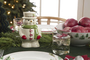 Oneida Merry & Bright Snowman Treat Jar, Porcelain Figural Design, Multicolor