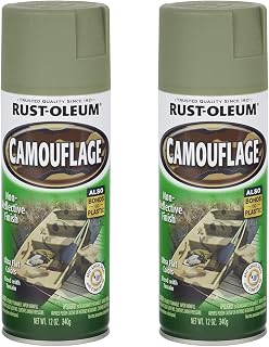 Rust-Oleum 1920830-2PK Camouflage Spray Paint, 12 oz, Army Green, 2 Pack