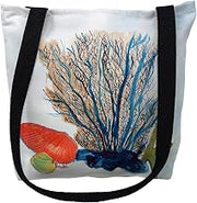 Betsy Drake TY1070S 13 x 13 in. Coral & Shells Small Tote Bag