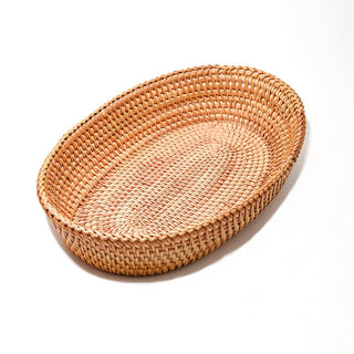 Afiaiwei Woven Bread Basket, 12.6 Inch Rattan, Brown