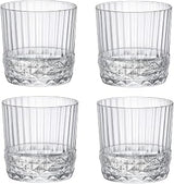 Bormioli Rocco America '20s 10.125 oz. Rocks Drink Drinking Glasses, Clear, Set of 4