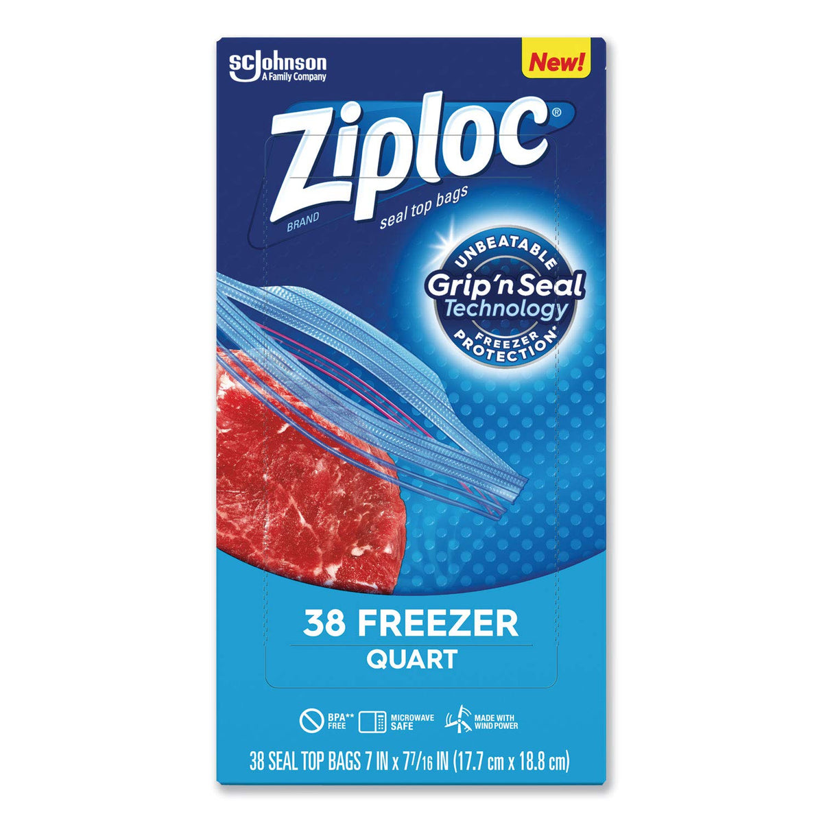 Freezer Bag by Ziploc – Quart, 40-Count, 1.0 quarts, Plastic, Clear, Pack of 9
