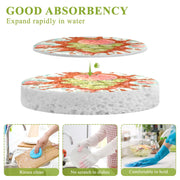 Fruit Splash with Grapes Dish Scrub Sponges Kitchen Non Scratch Reusable Compressed Cellulose Sponge Hanging for Household Cleaning Washing Dishes Pots and Pans 3 Pack by KOCOART