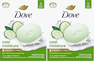 Dove Beauty Bar Soap Cool Moisture Cucumber & Green Tea Scent,for Refreshed Skin,Leaves Skin Refreshed 3.75 oz,(Pack of 16)