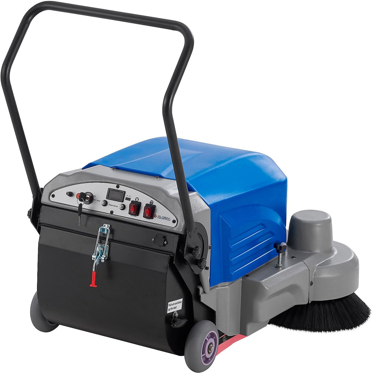 Auto Walk-Behind Sweeper by Global Industrial – Metal/Plastic, Blue/Gray