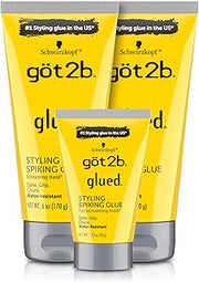 Got2B Glued Styling Spiking Hair Gel 2 - 6 oz tubes + 1 Travel 1.25 oz tube