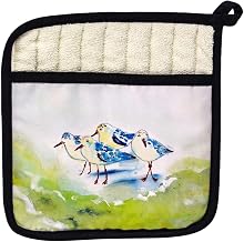 Betsy Drake PT956 Green Sanderlings Pot Holder
