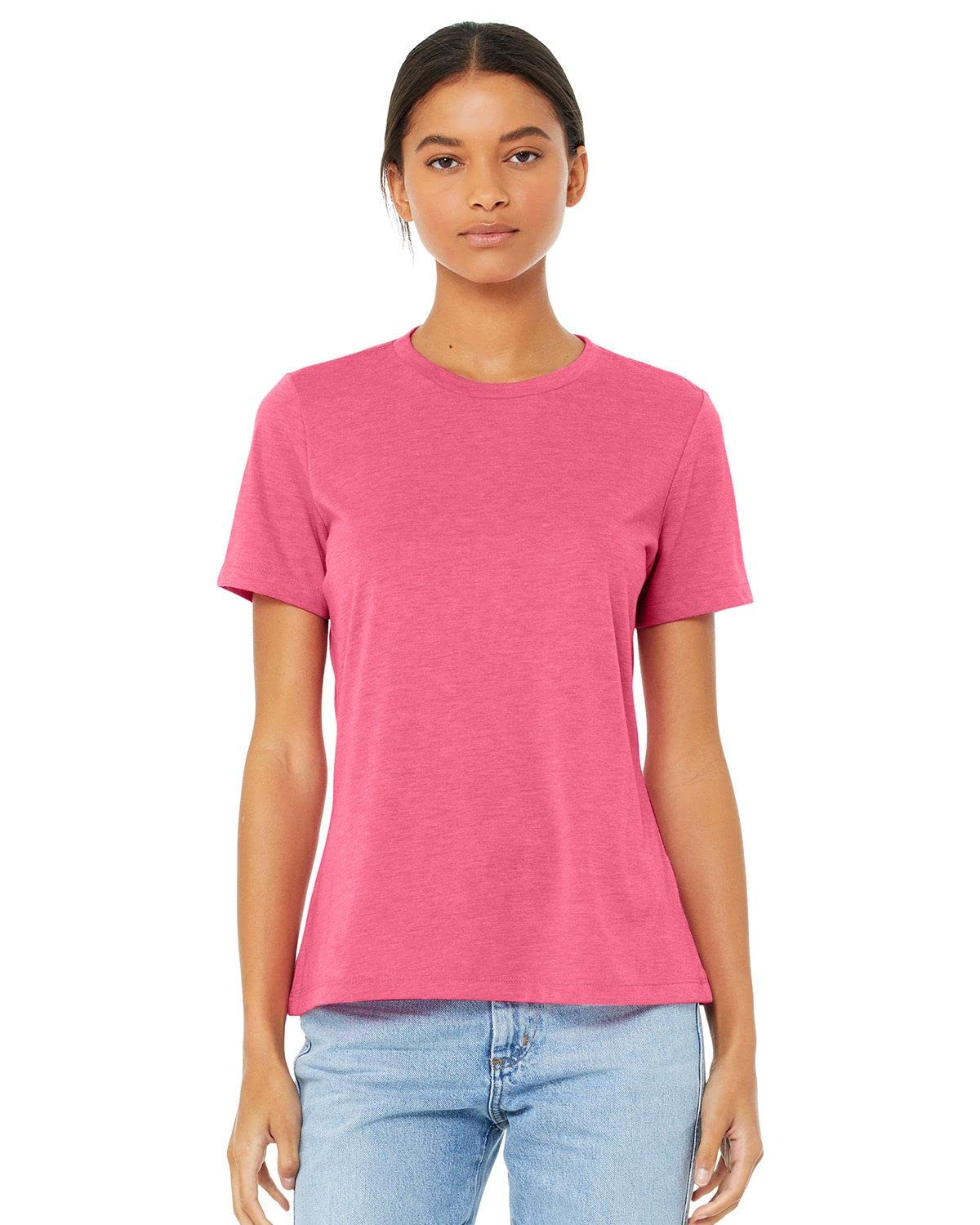 BELLA+CANVAS Ladies' Relaxed Triblend T-Shirt - Charity PNK TRBL - S by Bella + Canvas – Cotton, Charity Pink Triblend, Model BNC-6413