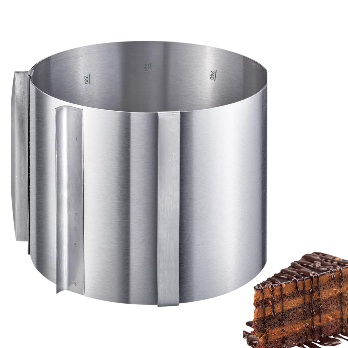 313022E1 Ring Cake Tin by Westmark – Tortenring Höhe 15 cm, Stainless Steel, Gray, Model 4015115