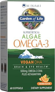 Garden of Life Minami Algae Omega 3 Vegan DHA, Orange, 60 Mini Softgels