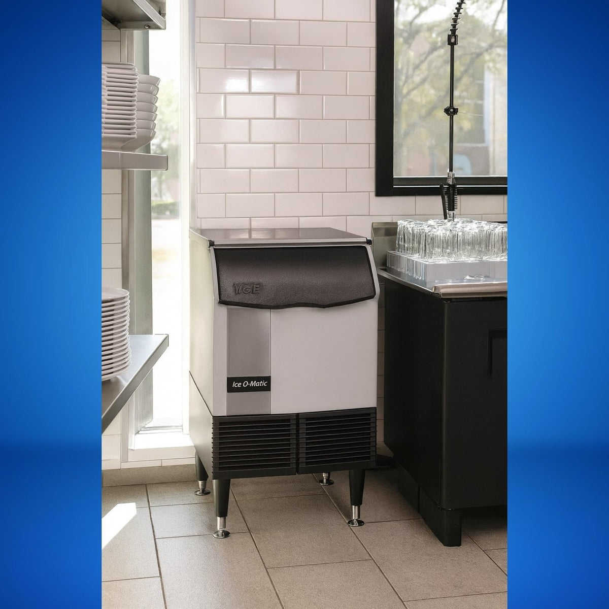 Commercial Cube Undercounter Ice Maker by by Ice-O-Matic – 238 lb / Day, 70.0 pounds, Stainless Steel, Silver, Model ICEU220FA