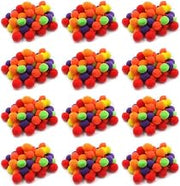 CLI Charles Leonard 1-inch Pom-Poms, Assorted Hot Colors, 50/Pack, 12 Packs (CHL69516-12)