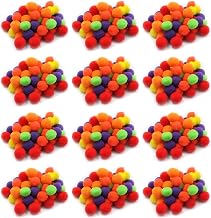 CLI Charles Leonard 1-inch Pom-Poms, Assorted Hot Colors, 50/Pack, 12 Packs (CHL69516-12)