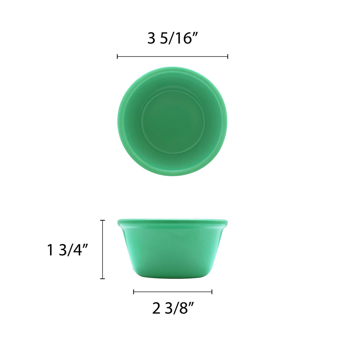 Melamine ramekin collection 4 oz by Thunder Group – 4.0 ounces, Melamine, Green, Model ML538GR1