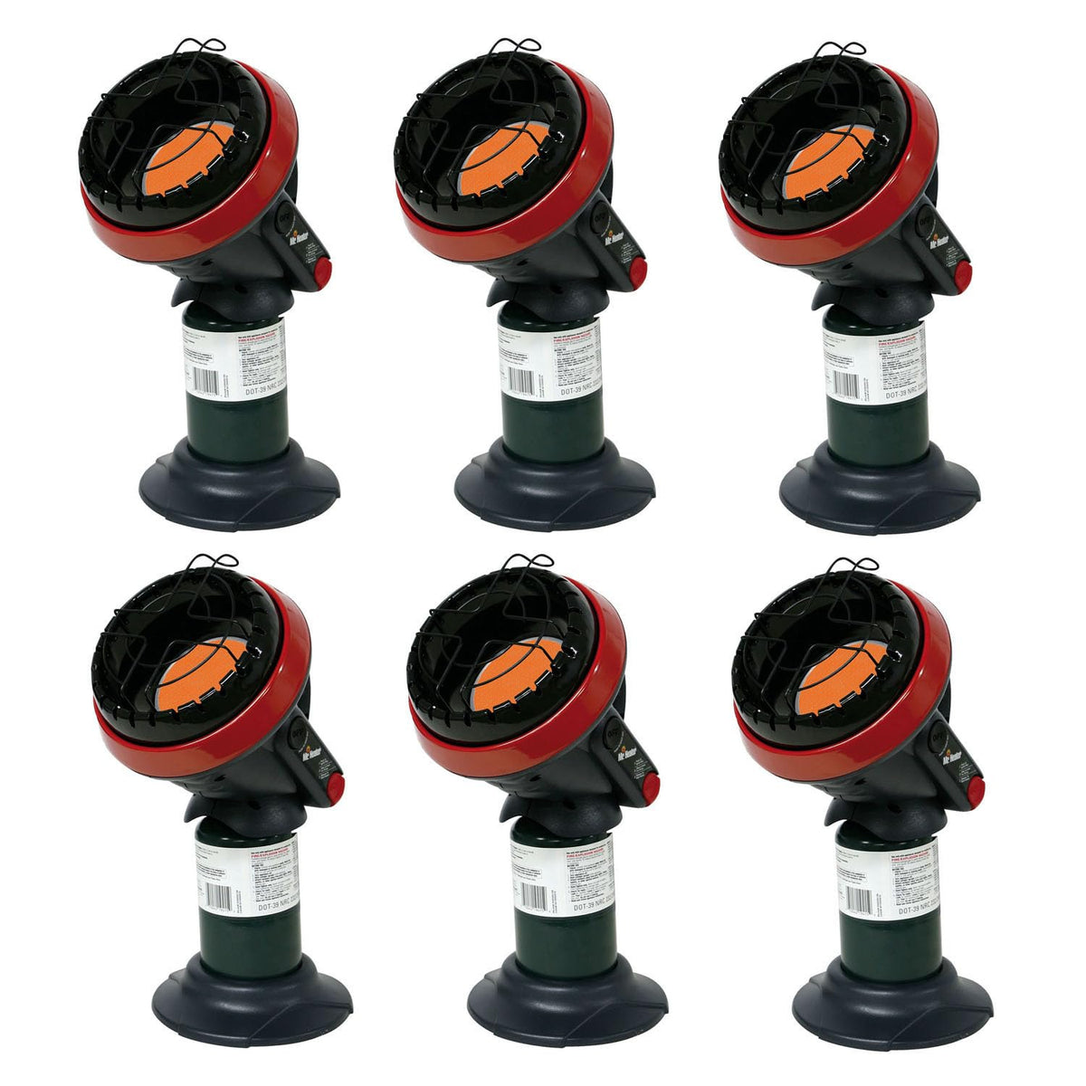 F215100 Portable Little Buddy Propane Heater Bundle by Mr. Heater – Red, Pack of 6, Model AF215100X6