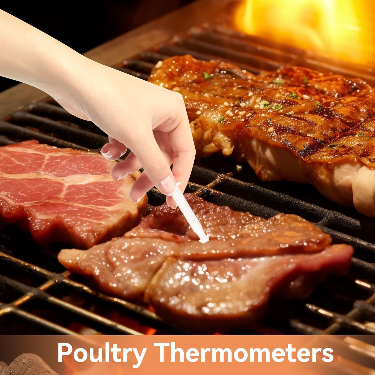 Herchr Poultry Timer, Pop Up Meat Thermometer, 20 Pack White