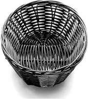 Tablecraft 7" x 5" Black Oval Woven Plastic Basket