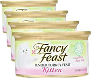 Fancy Feast Wet Cat Food for Kittens, Tender Turkey Feast, 3 Oz Can (Pack of 4)