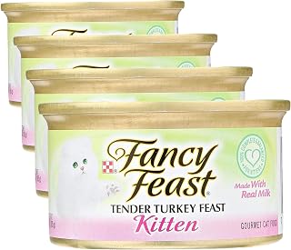 Fancy Feast Wet Cat Food for Kittens, Tender Turkey Feast, 3 Oz Can (Pack of 4)