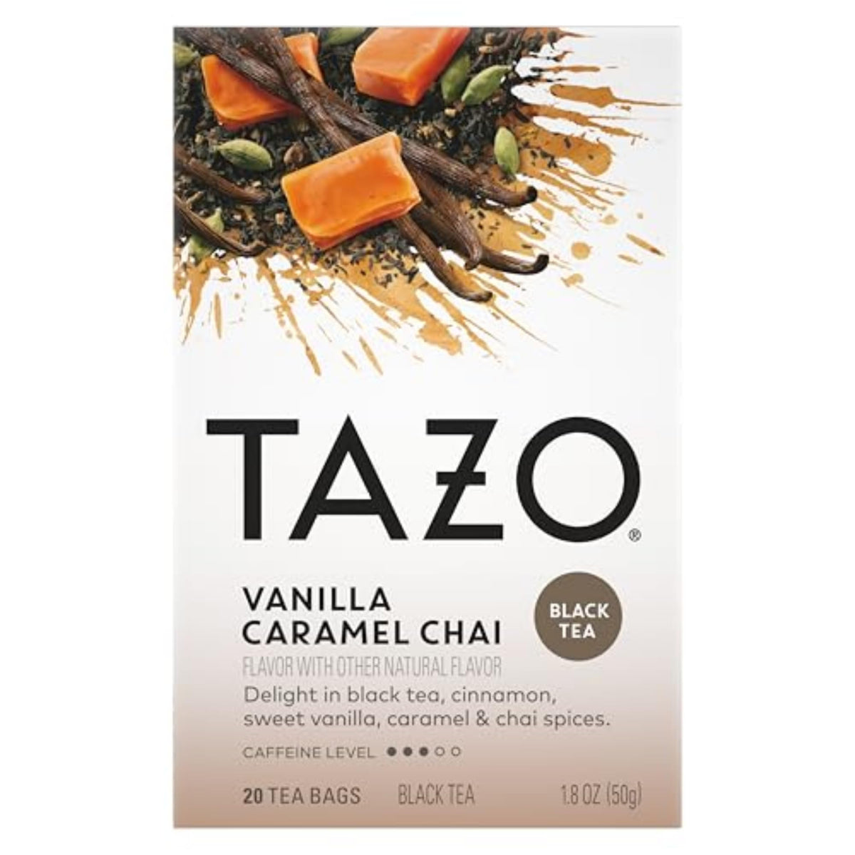 Vanilla Caramel Chai Tea Bags 120-Count (6-Pack of 20) Caffeinated Black Tea with Cinnamon by TAZO – 120 tea Bags, Pack of 6, Model 68769689