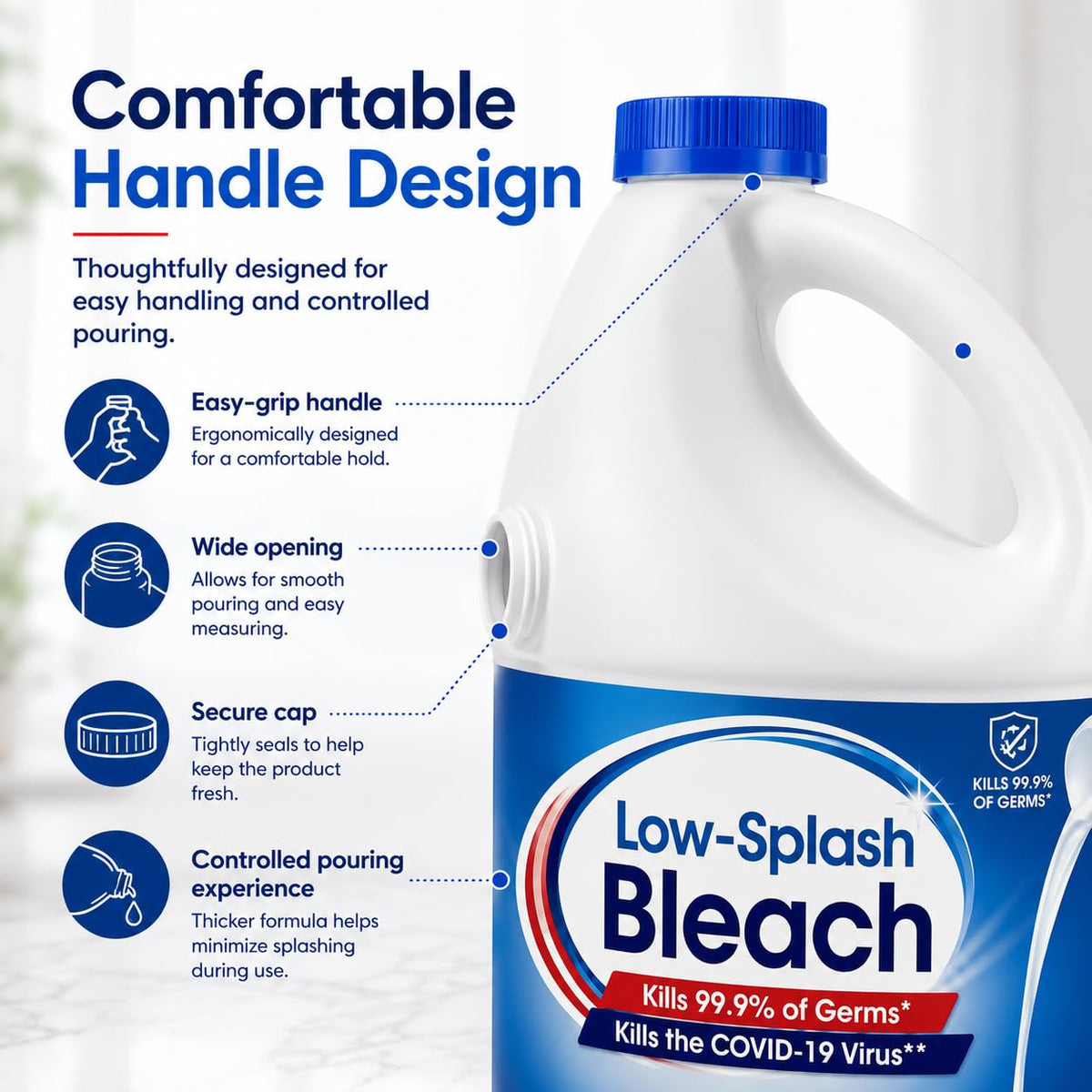 Low-Splash Bleach by Generic – 121 Fl Oz (Pack of 1)