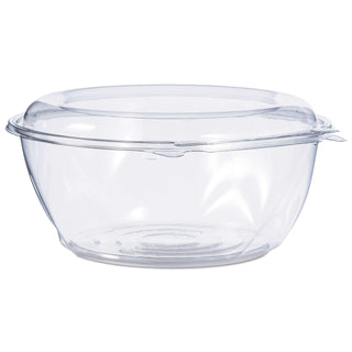 Dart CTR64BD 64 oz. Pet Hinged Bowl, Dome Lid, PET, Clear (Pack of 100)