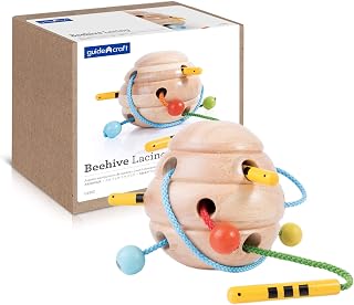 Guidecraft Beehive Lacing, Manipulative Threading Preschool Toy for Kids - Basic and Life Skills Toys