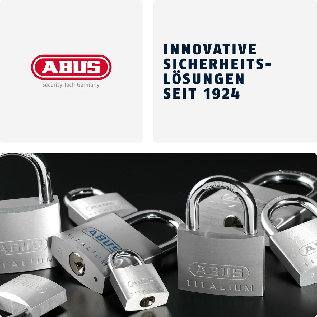 ABUS 1 / Gray / 50 mm lock body, high shackle Keyed Padlocks