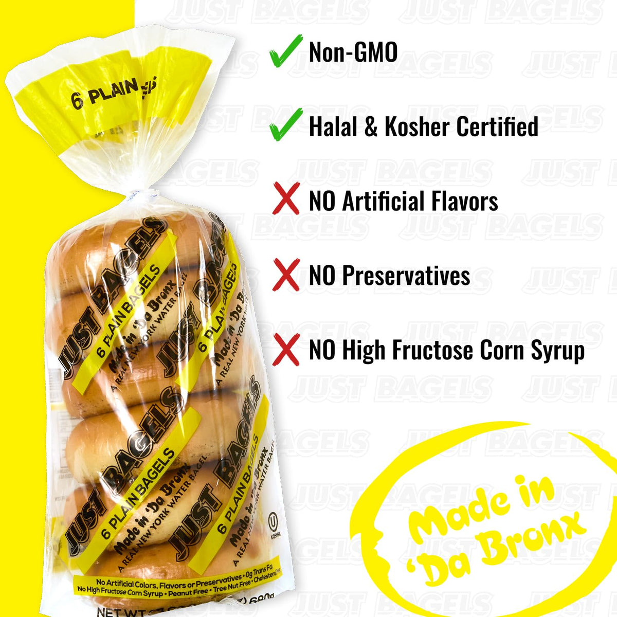 Mixed Bundle - 2 Bags of Plain & 2 Asiago - 24 Total Bagels Non-GMO by Just Bagels – 24