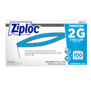 SC Johnson Professional Ziploc Professional Freezer Bags, For Food Organization and Storage, Double Zipper, 2 Gallon, 100 Cou