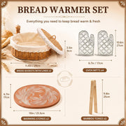 Yiyiring Bread Basket Set with Warming Stones, 2 Pack, Multicolor